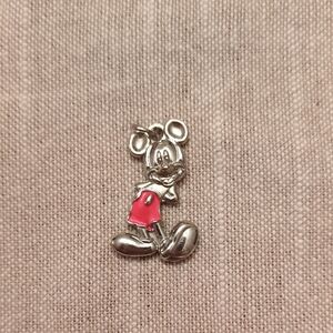 Mickey Mouse Silver and Red Pendant